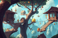 Pastel Canopy: A Whimsical Treehouse Adventure