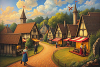 Festive Market: A Pointillist Journey