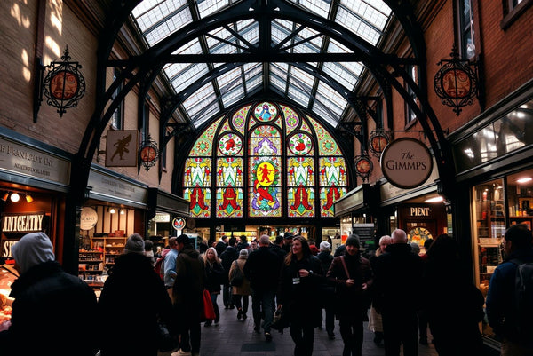 Vibrant Market Square Stained Glass Puzzle