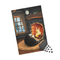 Fireside Comfort: A Cat's Cozy Retreat
