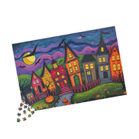 Spooky Village Folk Art Puzzle