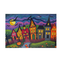 Spooky Village Folk Art Puzzle