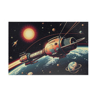 Orbital Elegance: A Retro-Futuristic Space Station