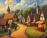Festive Market: A Pointillist Journey
