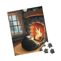 Fireside Comfort: A Cat's Cozy Retreat
