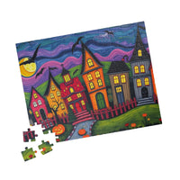Spooky Village Folk Art Puzzle