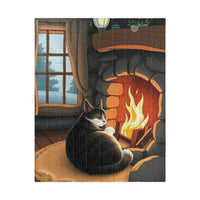 Fireside Comfort: A Cat's Cozy Retreat