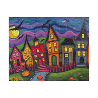 Spooky Village Folk Art Puzzle