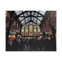 Vibrant Market Square Stained Glass Puzzle