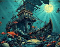 Enchanted Depths: Art Nouveau Shipwreck