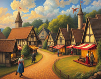 Festive Market: A Pointillist Journey