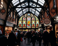 Vibrant Market Square Stained Glass Puzzle