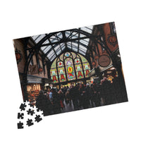 Vibrant Market Square Stained Glass Puzzle