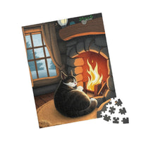 Fireside Comfort: A Cat's Cozy Retreat
