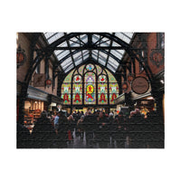 Vibrant Market Square Stained Glass Puzzle