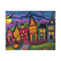 Spooky Village Folk Art Puzzle