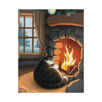 Fireside Comfort: A Cat's Cozy Retreat