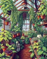 Verdant Sanctuary: A Pointillist Garden Escape