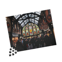 Vibrant Market Square Stained Glass Puzzle