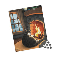 Fireside Comfort: A Cat's Cozy Retreat