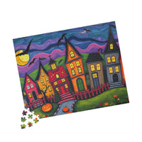 Spooky Village Folk Art Puzzle
